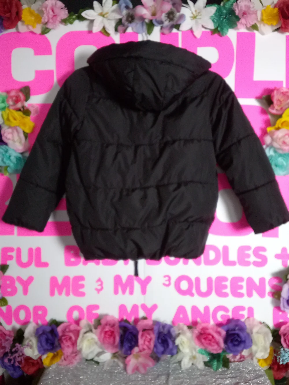 Old Navy Black Hooded Puffer Jacket for Kids